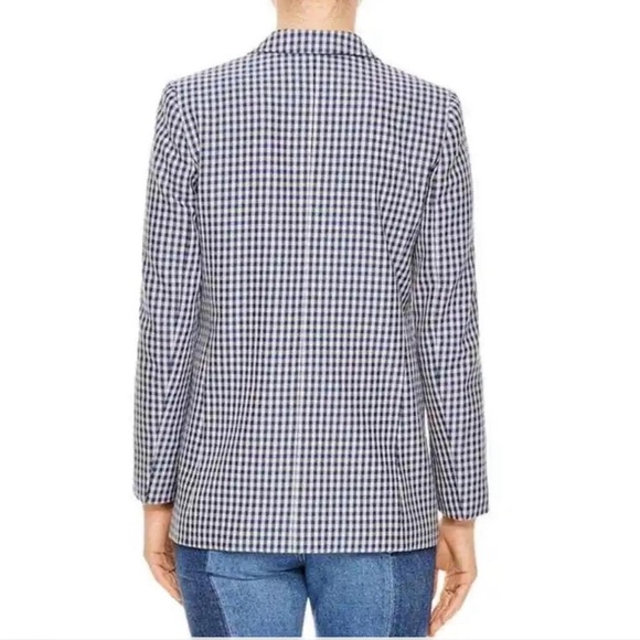 Sandro Elia Mini Houndstooth Blazer Blue - Picture 2 of 7